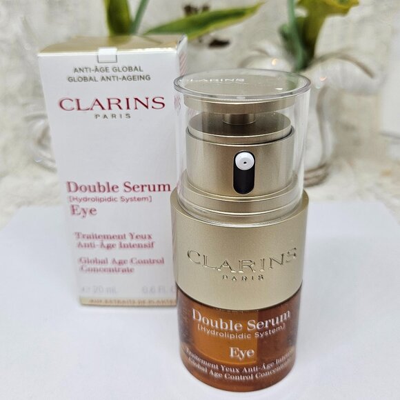 Clarins Double Anti-Aging Serum Eyes 0.6 oz 20ml Concentrate Hydrolipidic NIB - Picture 1 of 5